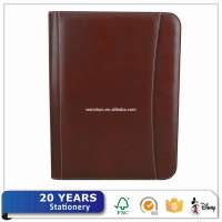 Personalized Business Brown Leather File Folder Organizer Padfolio